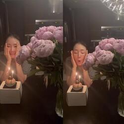 최지우, 민낯 생일 파티 영상 공개 "고마워" 케이크 앞에 앉아 행복한 미소