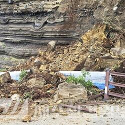 유네스코 세계지질공원 고산 수월봉쇄설층 붕괴..출입통제