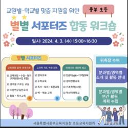 서울중부교육지원청, 학교 맞춤지원 '별별 서포터즈' 합동 워크숍